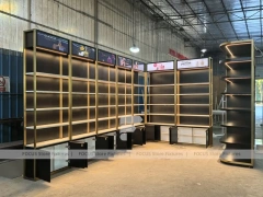 Black Gold Corner Perfume Wall Display