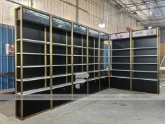 Black Gold Corner Perfume Wall Display