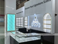 Black Gold Perfume Feature Wall With Fluted Counter
