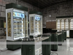 Black Gold Perfume Wall System With Tester Podiums