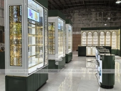 Black Gold Perfume Wall System With Tester Podiums