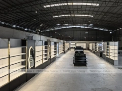 Black Perfume Aisle Layout With Central Tester Tables