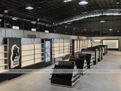 Black Perfume Aisle Layout With Central Tester Tables