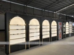 Black Perfume Arch Logo Display Wall