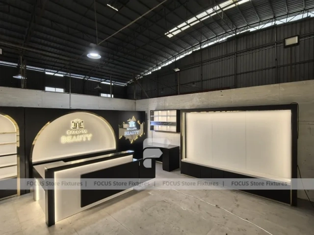 Black Perfume Boutique Layout With Arch Niches