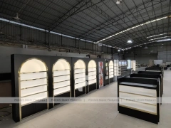 Black Perfume Boutique Layout With Arch Niches
