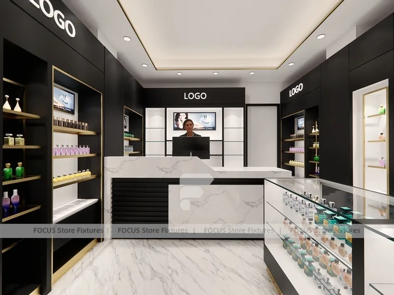 Black Perfume Cashier Wall Display