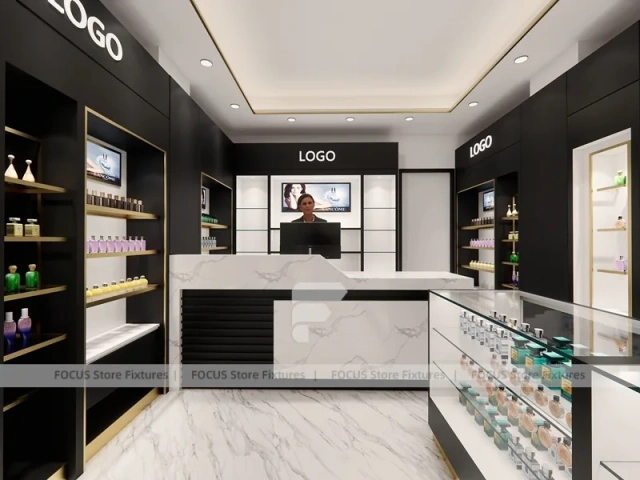 Black Perfume Cashier Wall Display
