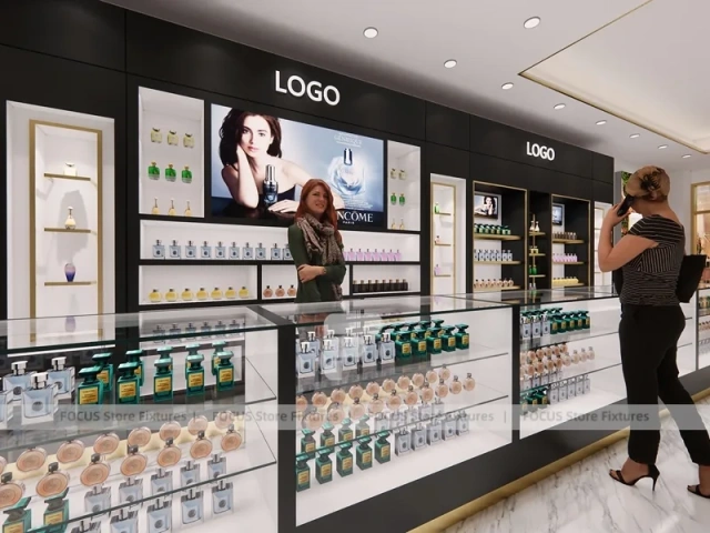 Black Perfume Cashier Wall Display