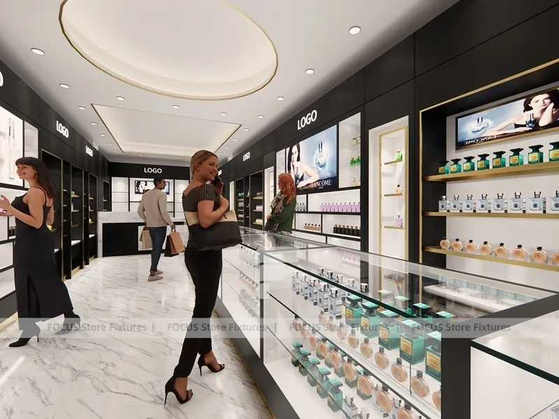 Black Perfume Cashier Wall Display