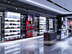 Black Red Perfume Boutique With Branded Wall Bays