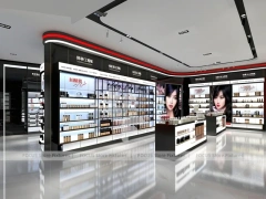 Black Red Perfume Boutique With Branded Wall Bays