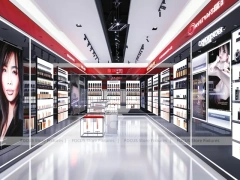 Black Red Perfume Boutique With Branded Wall Bays