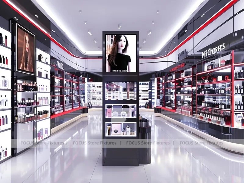 Black Red Perfume Boutique With Portrait Center Column