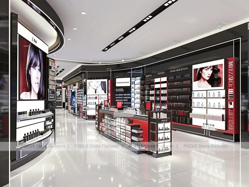 Black Red Perfume Boutique With Portrait Center Column