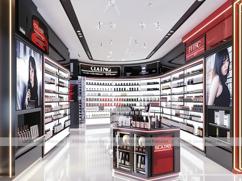 Black Red Perfume Boutique With Portrait Center Column