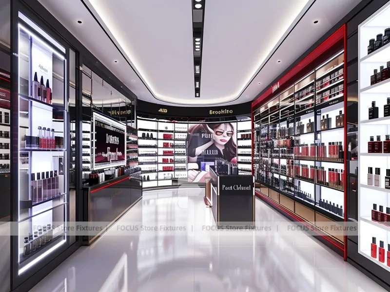 Black Red Perfume Boutique With Portrait Center Column