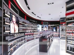 Black Red Perfume Corridor With Round Tester Table