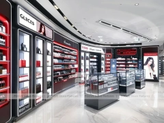 Black Red Perfume Feature Wall With Beauty Posters