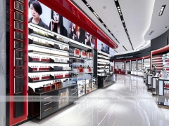 Black Red Perfume Feature Wall With Beauty Posters