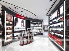 Black Red Perfume Feature Wall With Beauty Posters