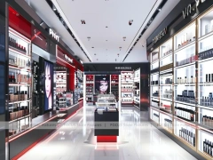 Black Red Perfume Wall Display With Hero Posters