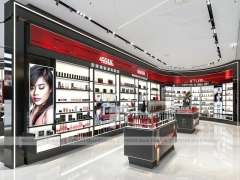 Black Red Perfume Wall Display With Hero Posters