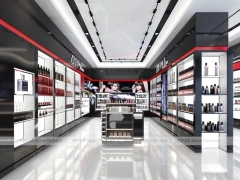Black Red Perfume Wall Display With Hero Posters