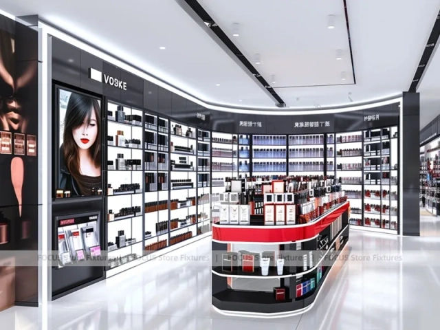 Black Red Perfume Wall Display With Hero Posters