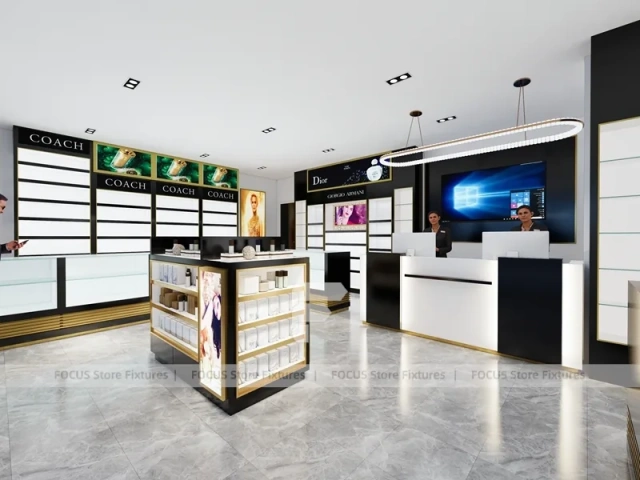Black White Perfume Retail Layout With Menu Lightboxes