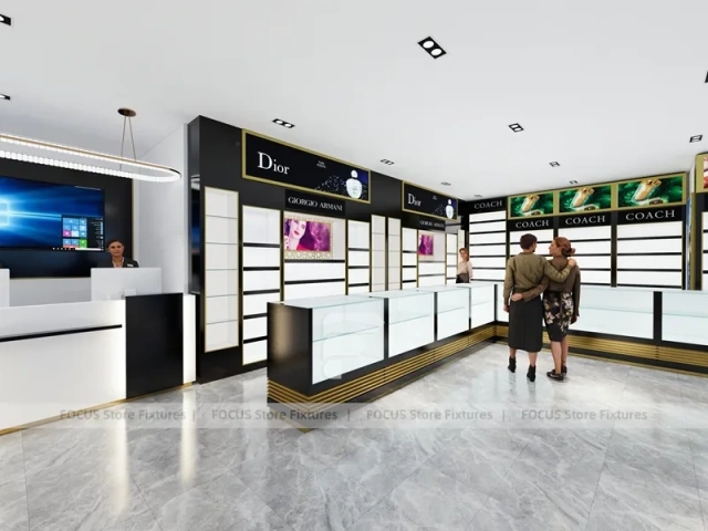 Black White Perfume Retail Layout With Menu Lightboxes