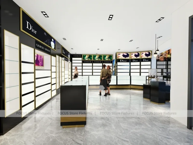 Black White Perfume Retail Layout With Menu Lightboxes