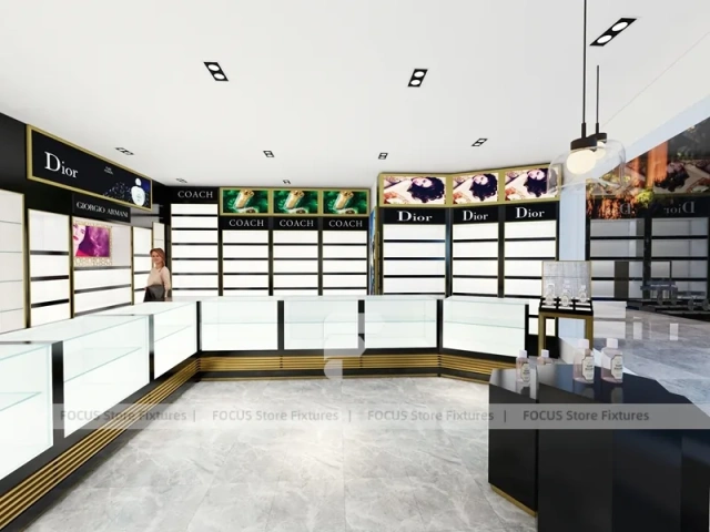 Black White Perfume Retail Layout With Menu Lightboxes