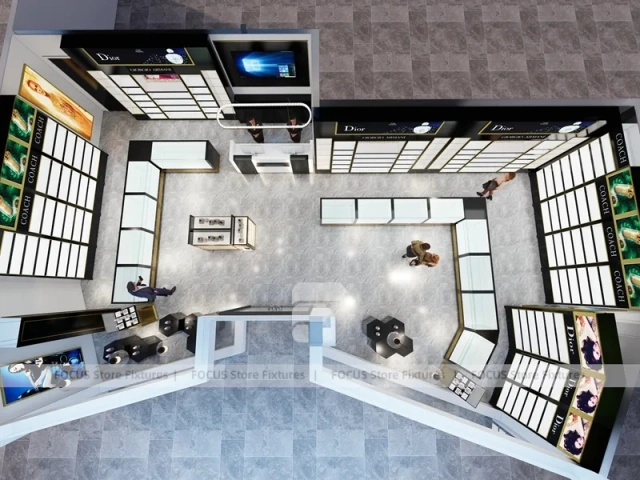 Black White Perfume Retail Layout With Menu Lightboxes