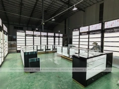 Black White Perfume Wall Layout With Center Islands