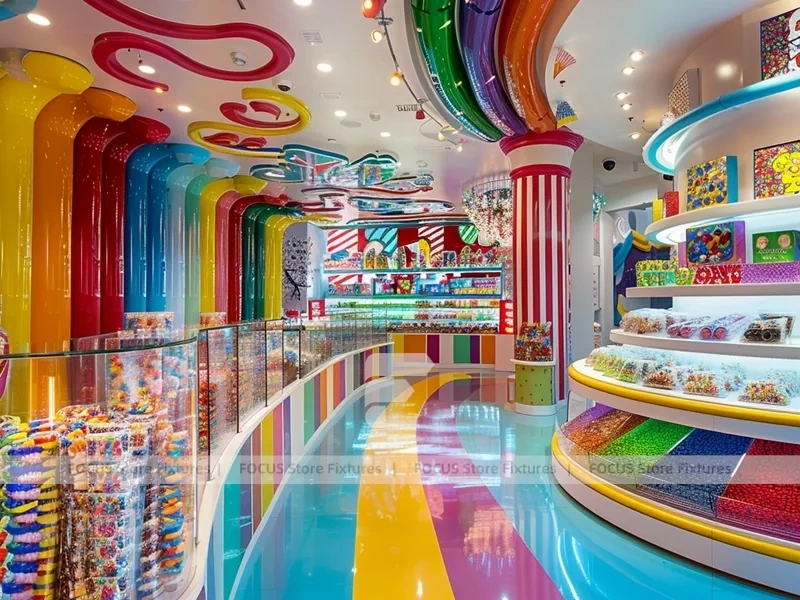 Blue Candy Flagship Candy Boutique Interior for Custom Sweets Retail
