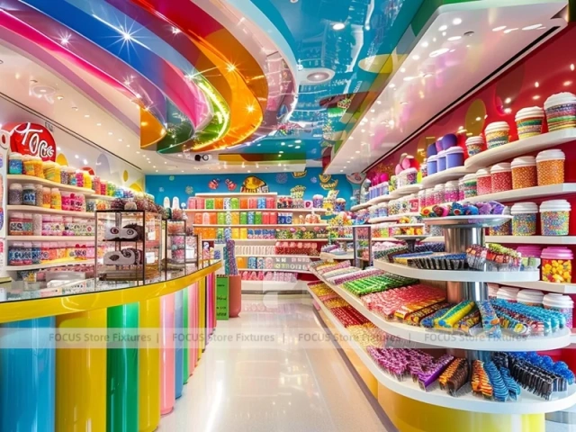 Blue Candy Flagship Candy Boutique Interior for Custom Sweets Retail