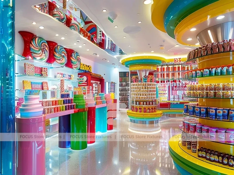 Blue Candy Flagship Candy Boutique Interior for Custom Sweets Retail