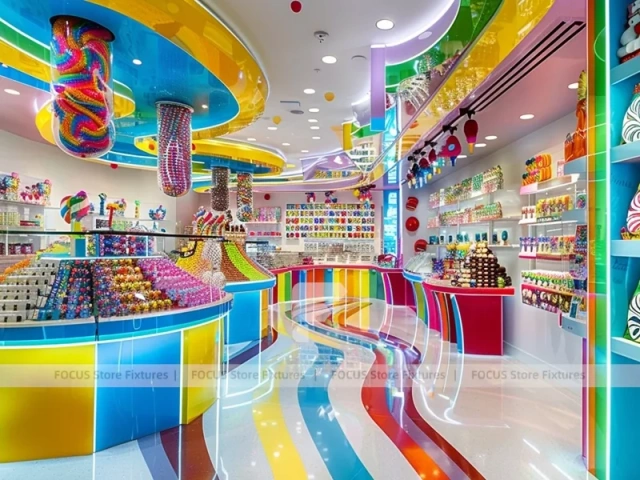 Blue Candy Flagship Candy Boutique Interior for Custom Sweets Retail