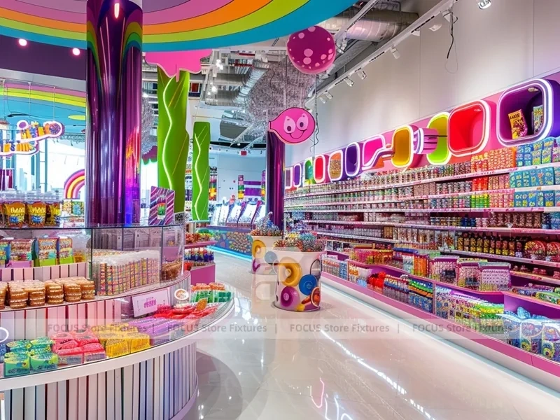Blue Rainbow Avenue Candy Shop Interior for Custom Sweets Retail