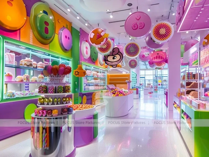 Blue Rainbow Avenue Candy Shop Interior for Custom Sweets Retail