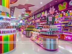 Blue Rainbow Avenue Candy Shop Interior for Custom Sweets Retail