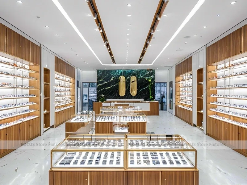 Blush Accent Optical Boutique Layout with Boutique Browsing Aisle