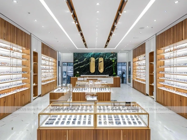 Blush Accent Optical Boutique Layout with Boutique Browsing Aisle