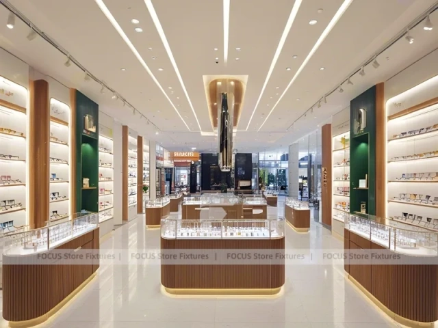 Blush Accent Optical Boutique Layout with Boutique Browsing Aisle