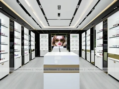 Blush Accent Optical Boutique Layout with Center Island Showcase
