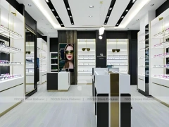 Blush Accent Optical Boutique Layout with Center Island Showcase