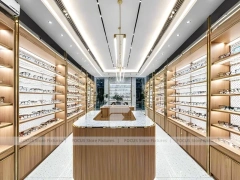 Blush Accent Optical Boutique Layout with Center Island Showcase