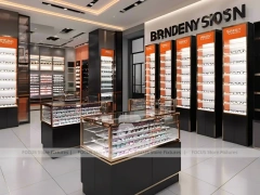 Blush Accent Optical Boutique System with Compact Showcase Grid