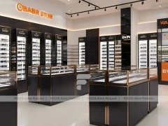 Blush Accent Optical Boutique System with Compact Showcase Grid